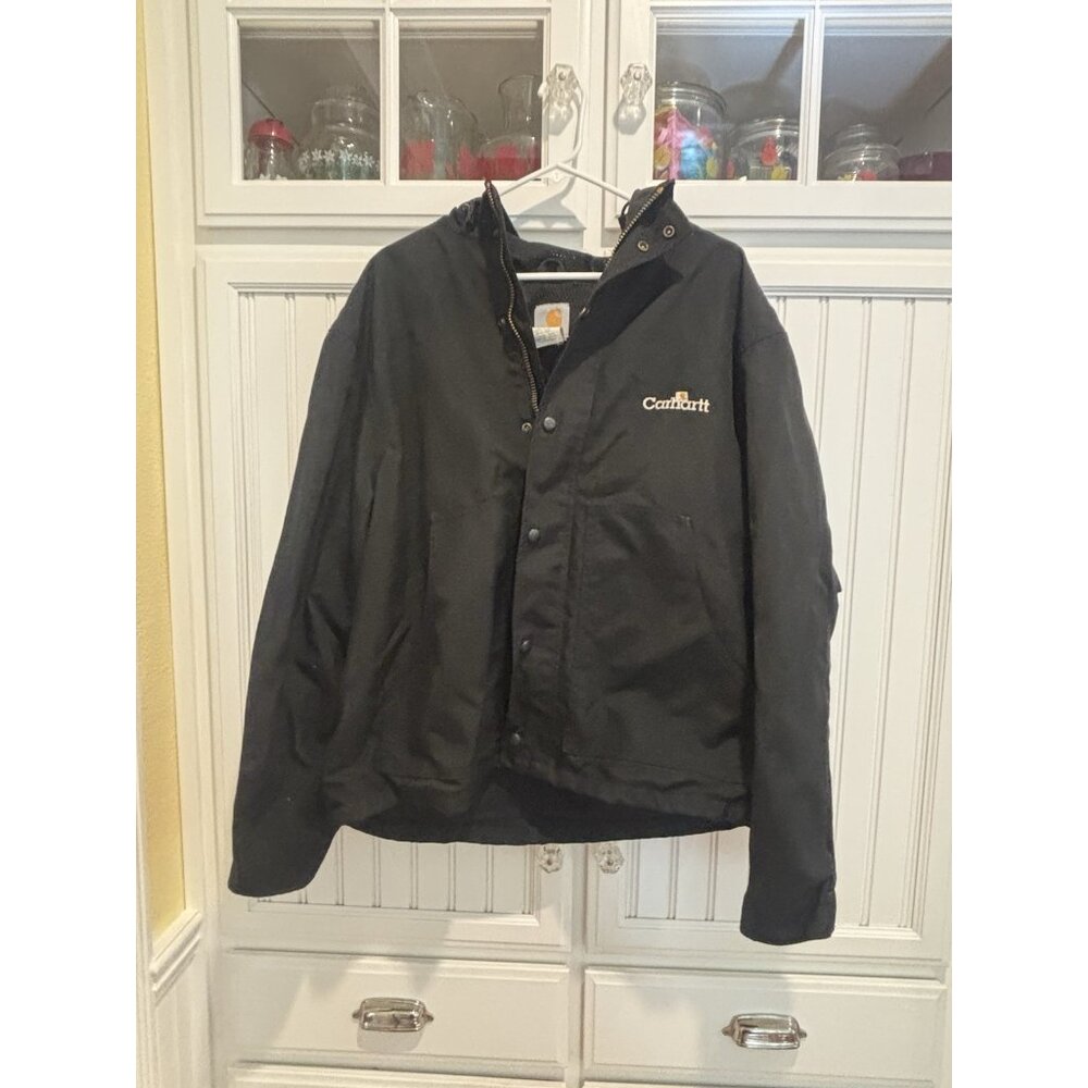 Vintage Carhartt J107 Men's XL Work Hoodie Canvas Lined Full Zip Parka Made USA